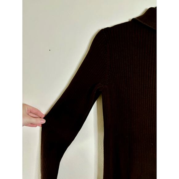 LAUREN Ralph Lauren sweater Brown Size Medium 3/4 Button Long Sleeve - Picture 13 of 15
